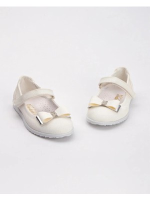 bebekokusu Kaymaz Taban Kız Çocuk Babeti - Ekru