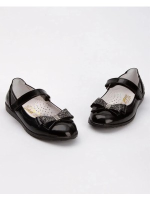 bebekokusu Kız Çocuk Kaymaz Taban Bayramlık Babet - Parlak Siyah