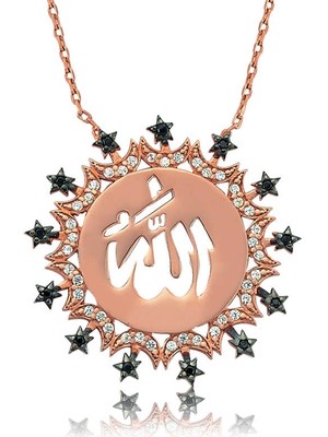 Gümüş Allah Yazılı Bayan Kolye