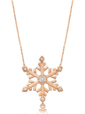 925 Ayar Gümüş Kar Tanesi Kadın Gümüş Kolye