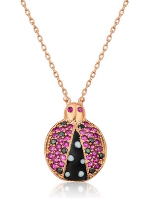 925 Ayar Gümüş Uğur Böceği Kadın Gümüş Kolye