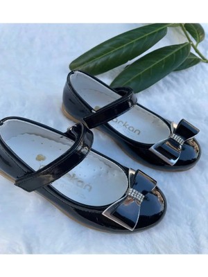 bebekokusu Kız Bebek Rugan Prenses Ayakkabısı - Parlak Siyah