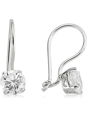 925 Ayar Gümüş Tek Taş Sallantılı Küpe