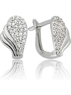 925 Ayar Gümüş Yaprak Desenli Küpe