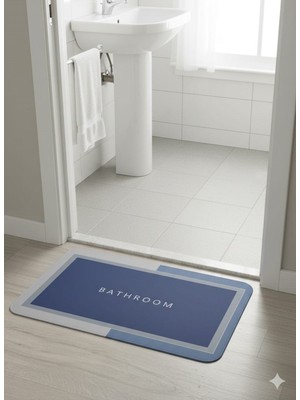 Sedoa Su Emici Paspas Şık Tasarım Abdest Paspası Kaymaz Taban Diyatom 38*58 cm Dikdörtgen Paspas