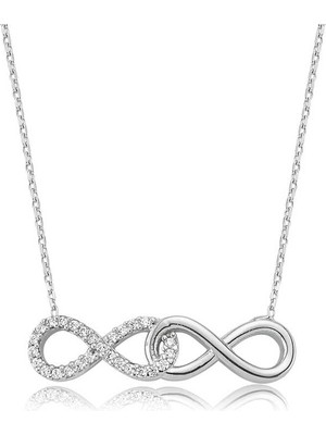 925 Ayar Gümüş Sonsuz Aşk Kadın Gümüş Kolye
