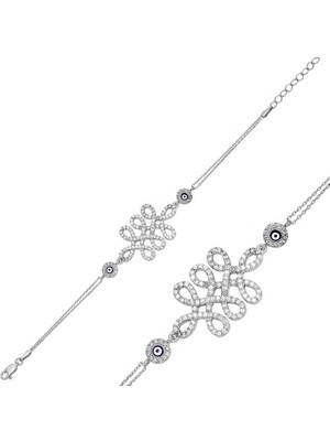 925 Ayar Gümüş Nazarlı Sonsuzluk Bileklik