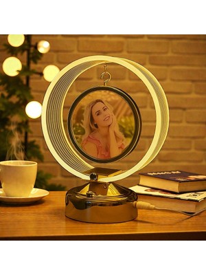 Resimli Anı Çemberi Fotoğraflı Ledli Abajur Kişiye Özel Fotoğraf Baskısı Anlamlı Hediye Yatak Odası