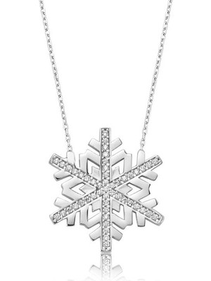 925 Ayar Gümüş Kar Tanesi Kadın Gümüş Kolye