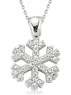 925 Ayar Gümüş Kar Tanesi Kadın Gümüş Kolye
