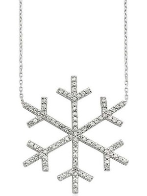 925 Ayar Gümüş Kar Tanesi Kadın Gümüş Kolye