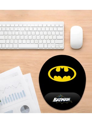 Hamiki Dc Batman Logolu Bilek Destekli Mouse Pad Ergonomik Kaymaz Taban Mousepad Fare Altlığı