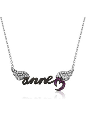 925 Ayar Gümüş Melek Annem Kadın Gümüş Kolye