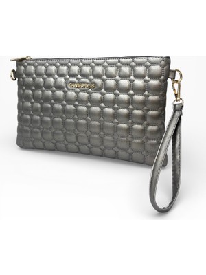 Sanmorris Kadın Suni Deri Siyah Mozaik Desen Ayarlanabilir Çapraz ve El Askılı Portföy, Clutch Çanta 1424