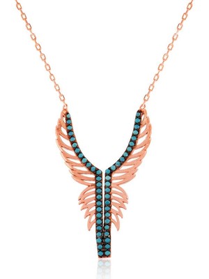 925 Ayar Gümüş Melek Kanadı Kadın Gümüş Kolye