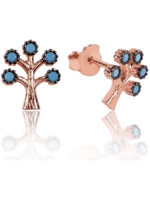 925 Ayar Gümüş Hayat Ağacı Çivili Küpe