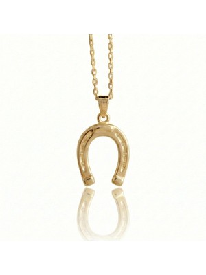 Ashak Accessories Kadın 925 Ayar Gümüş Zincirli At Nalı Şans Nal Kolye