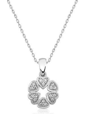 925 Ayar Gümüş Kalp Çemberi Kadın Gümüş Kolye