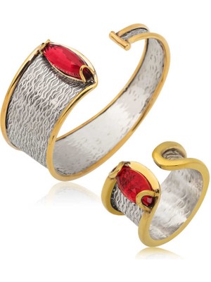 925 Ayar Gümüş Bileklik ve Yüzük Set