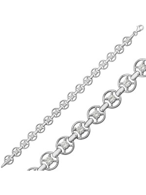 925 Ayar Gümüş Yuvarlak Su Yolu Bileklik