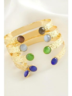 SiHako Sallantılı Cam Taşlı Kelepçe Bileklik