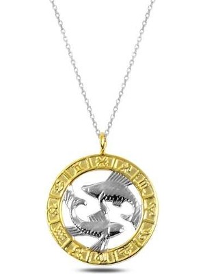 925 Ayar Gümüş Gold Balık Burcu Gümüş Kolye