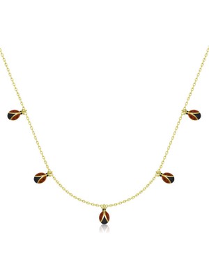 925 Ayar Gümüş Uğur Böceği Şans Kadın Gümüş Kolye