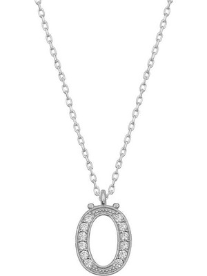 925 Ayar Gümüş Rodyum Kaplama Ö Harfi Kadın Gümüş Kolye