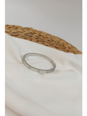 Sinerjim Kartier Alaşım Bileklik Gümüş Renk- SNJ-127