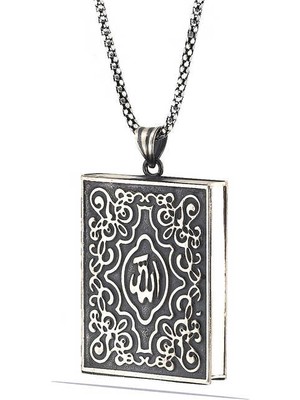 925 Ayar Gümüş Kare Içi Açılabilen Muskalık Gümüş Kolye