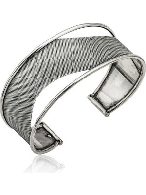 925 Ayar Gümüş Eskitme Desenli Bilezik