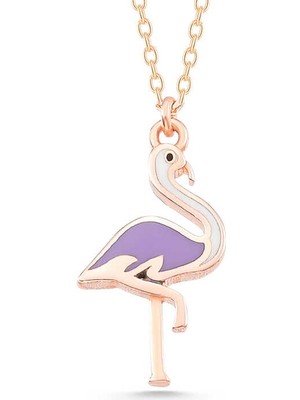 925 Ayar Gümüş Rose Flamingo Kadın Kolye