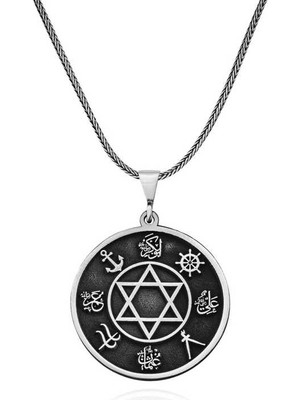 ​gümüş Dört Halife Isimleri Işlemeli Kolye