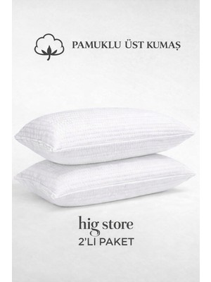 Hig Store Üç Boyutlu Pamuklu %100 Sıvı Su Geçirmez 50X70 Ebat Fermuarlı Yastık Alezi 2 Adet