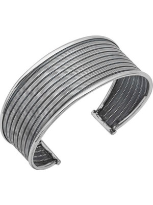 925 Ayar Gümüş Eskitme Desenli Kadın Bilezik