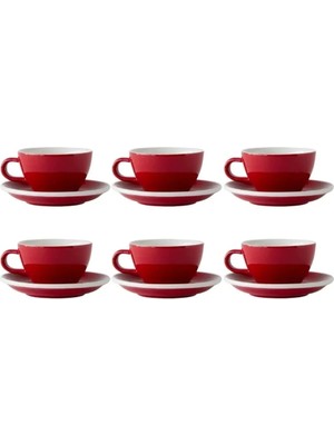 Acme Evolution 6'lı Cappuccino Fincan Seti Kırmızı