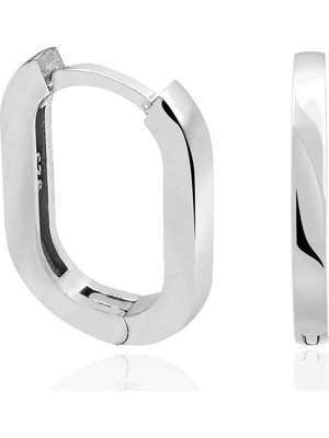 Gümüş Taşsız J Kadın Küpe