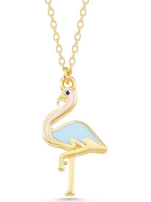 925 Ayar Gümüş Gold Flamingo Kadın Kolye