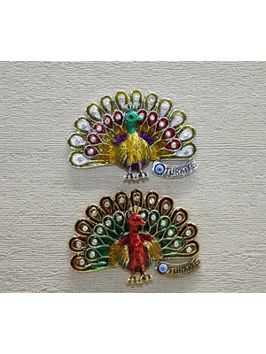 Marsilyan Taşlı Tavuskuşu Magnet
