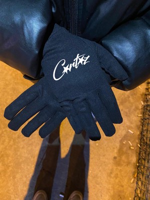 Flex Corteiz Desenli  Reflektörlü Siyah Eldiven Motosikler Scooter Bisiklet Günlük Drill 1