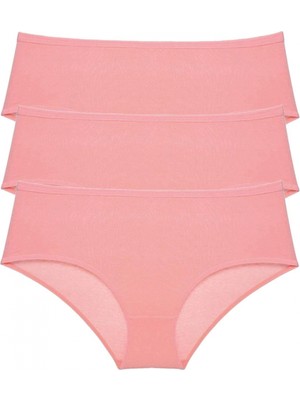 Marsilyan 3 Adet Kadın Yüksek Bel Bato Külot Pudra