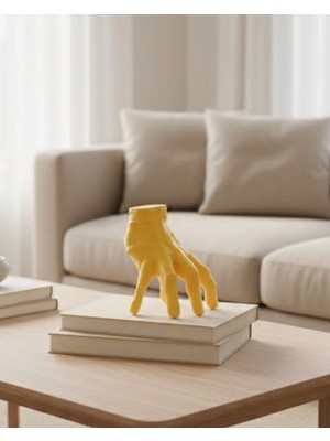 Marsilyan 3D Sarı El Tasarım Dekor 17X16 cm Konsol ve Şömine Üstü Aksesuar