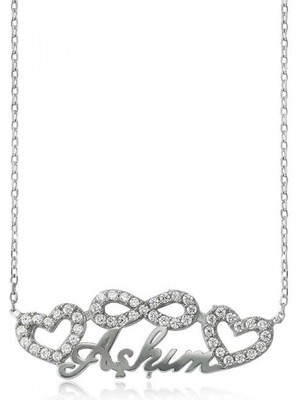 Marsilyan 925 Ayar Gümüş Sonsuzluk Kalpli Aşkım Kadın Gümüş Kolye PT0460046 (72)