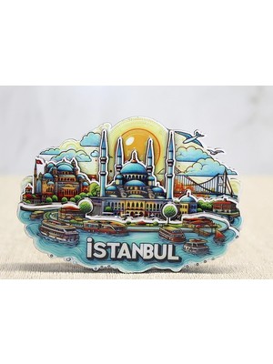 Marsilyan Ahşap Istanbul Temalı Magnet - Model 3