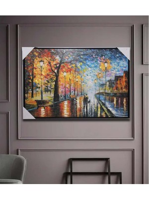 Hedivio Duvara Asmalı Yağlı Boya Pano Çok Renkli Metal 90x60 cm Dekoratif Parça