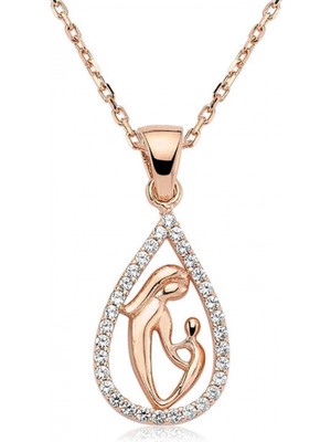 Marsilyan 925 Ayar Gümüş Damla Anne Çocuk Kolyesi PT0940001 (72)