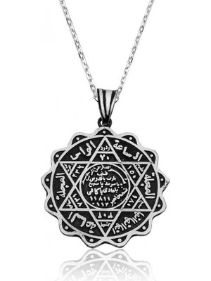 Marsilyan 925 Ayar Gümüş Süleyman Mührü Gümüş Kolye PT2610728 (72)