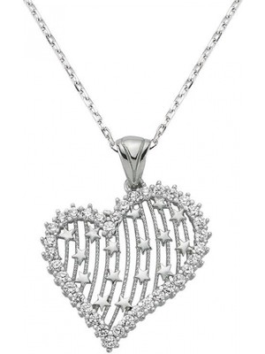 Marsilyan 925 Ayar Gümüş Kalpli Kadın Gümüş Kolye PND47138026 (72)