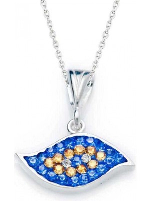 Marsilyan 925 Ayar Gümüş Nazar Gözlü Kadın Gümüş Kolye PND82111018 (72)