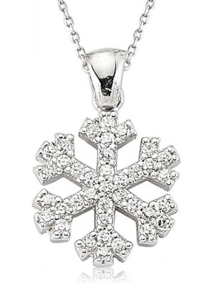 Marsilyan 925 Ayar Gümüş Kar Tanesi Kadın Gümüş Kolye SET101106P (72)